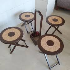 میز عسلی چوبی تاشو مناسب پذیرایی و مهمانی